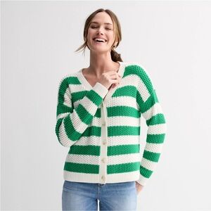 Sonoma Goods For Life Button-Front Striped Knit Cardigan